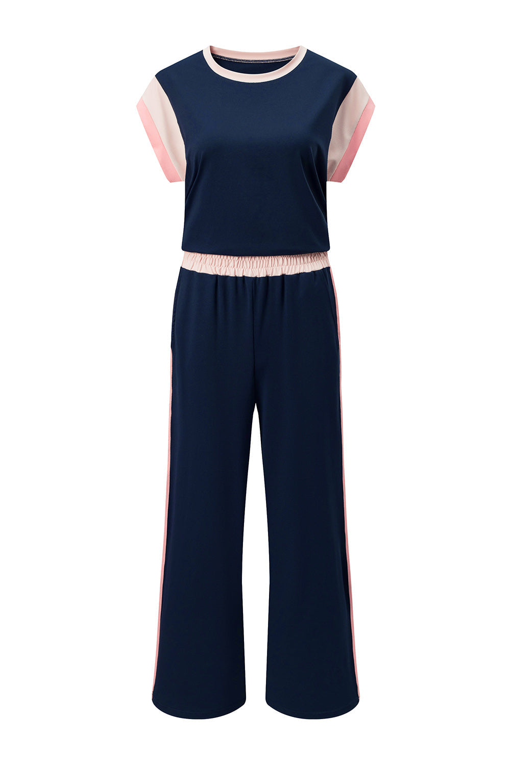 Colorblock Cap Sleeve Tee and Pants Set
