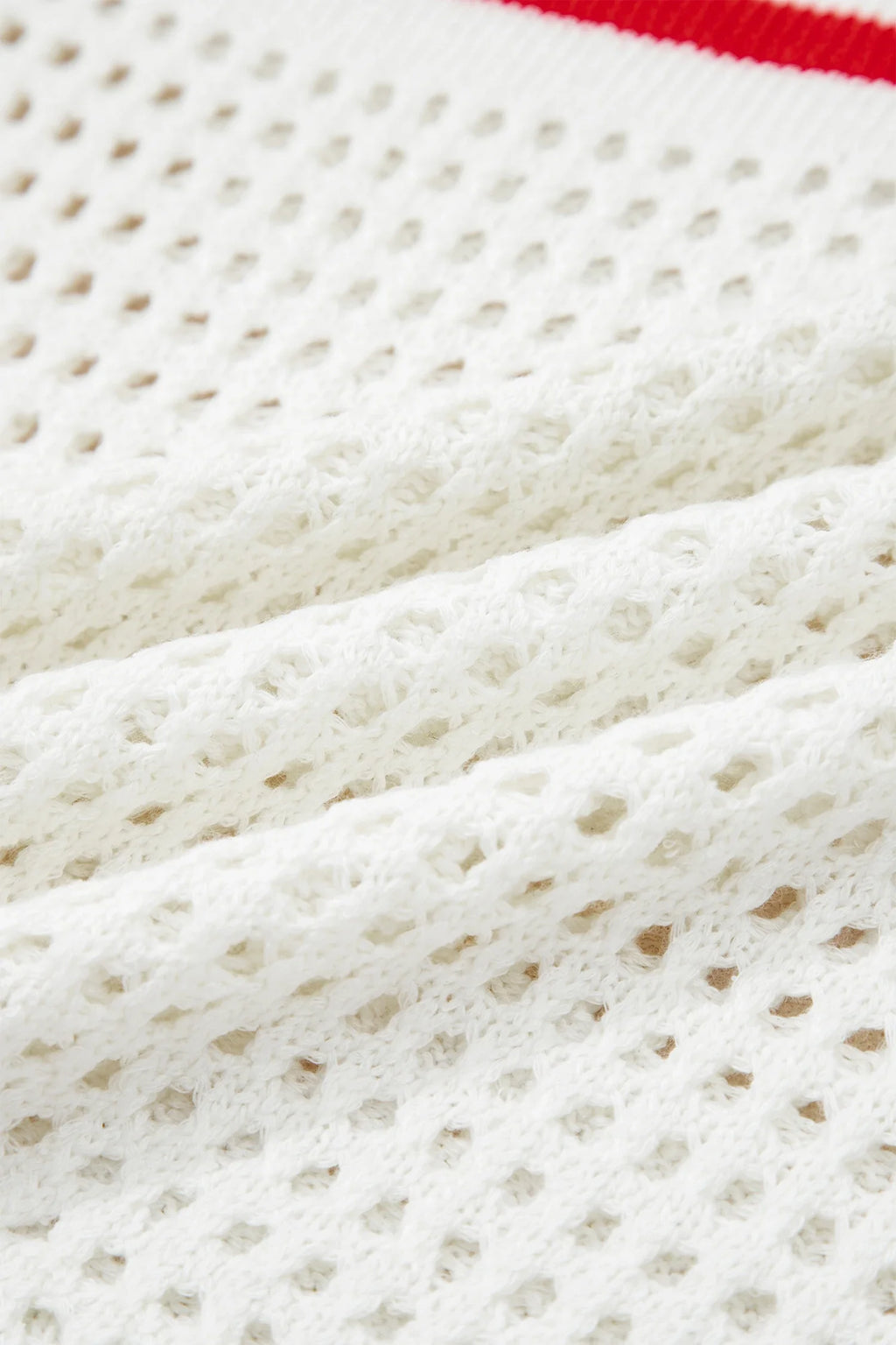 USA Flag Eyelet Crochet Cap Sleeve Sweater Top