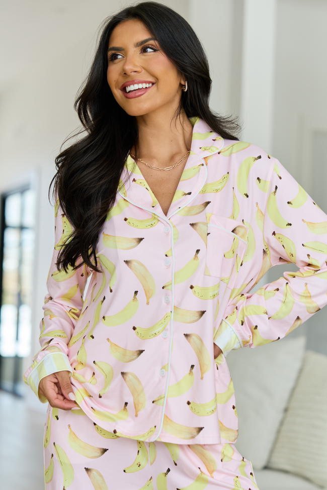 Cozy Crush Long Sleeve Pajama Top - Banana Bliss SALE