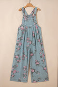 Floral Pleated High Waist Wide Leg Jumpsuit