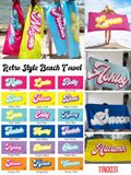 Retro Style Personalize Name Beach Towel