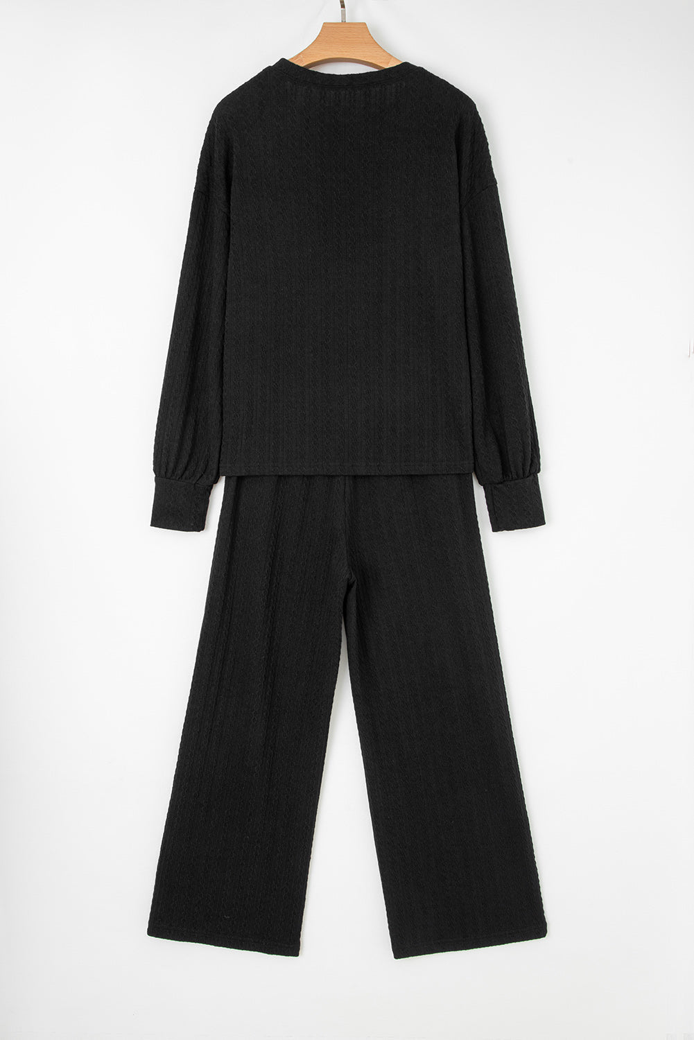 Textured Chest Pocket Top and Pants Set