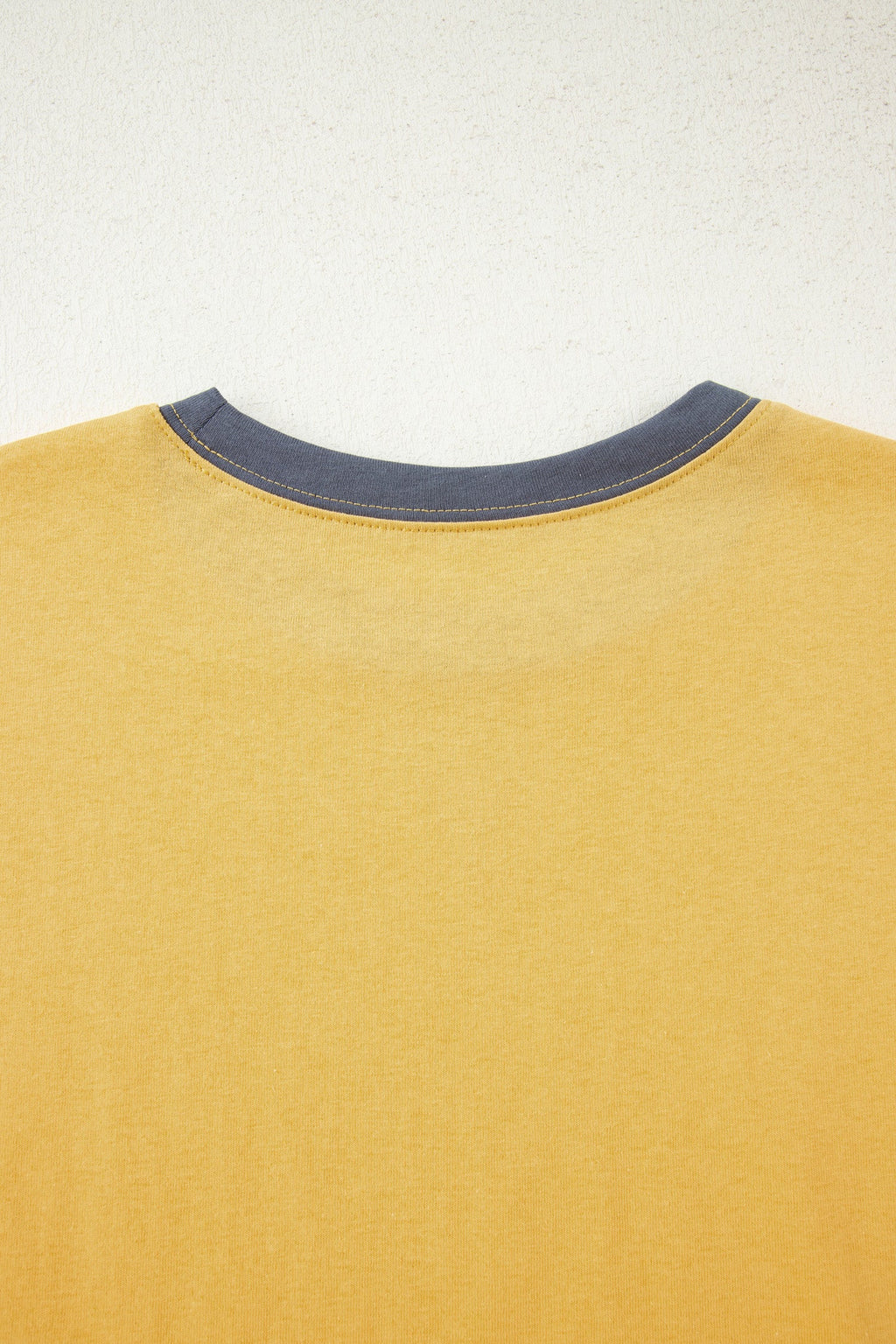 Contrast Trim Raw Hem Short Sleeve Top