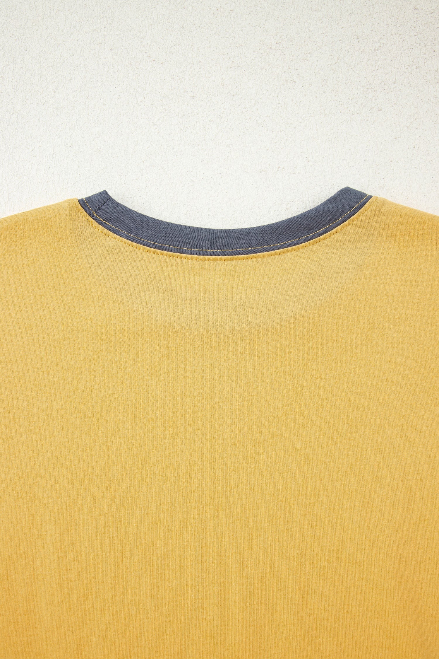 Contrast Trim Raw Hem Short Sleeve Top