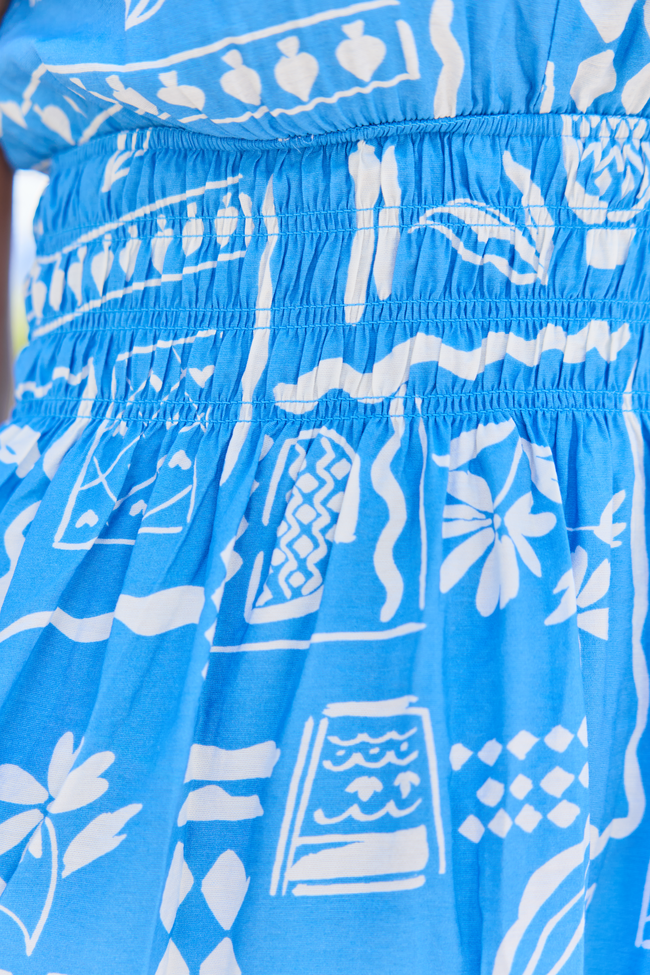 Low Tide Blue Icon Print Mini Dress SALE
