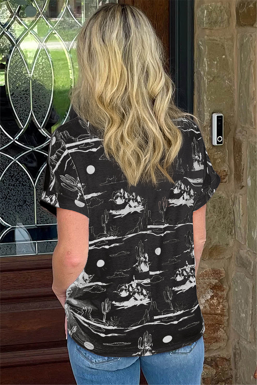 Western Desert Short Sleeve Knit Top