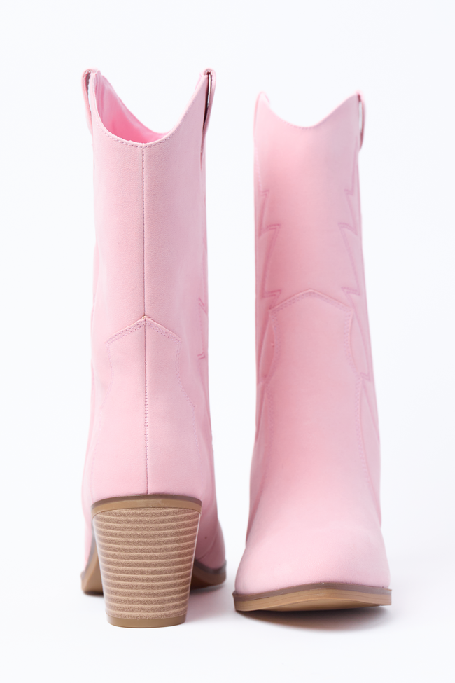 Margo Pink Midi Western Boots