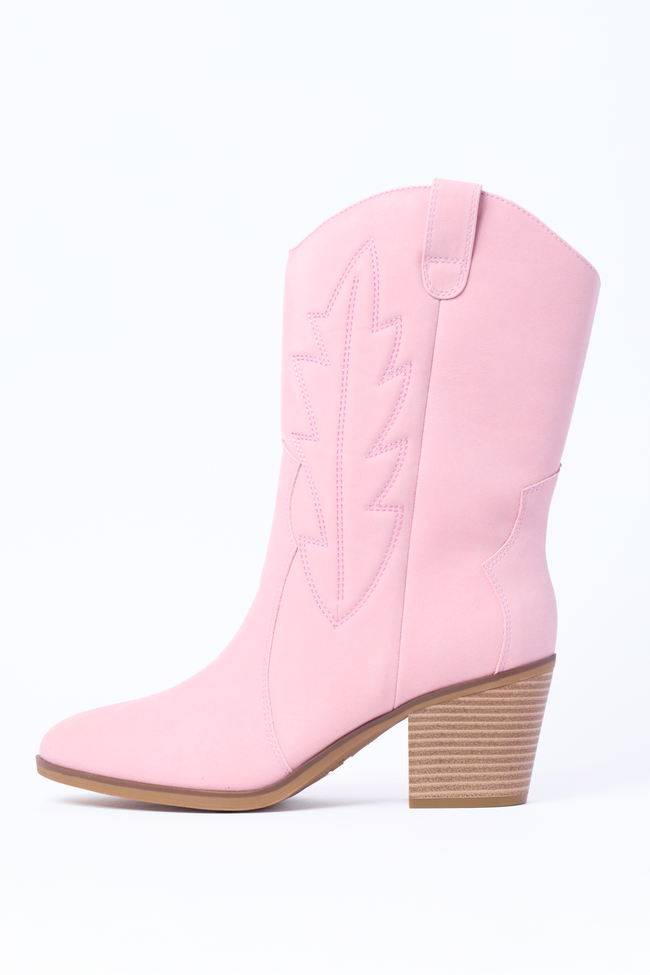 Margo Pink Midi Western Boots