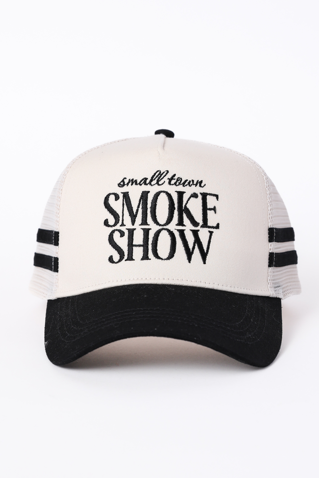 Small Town Smoke Show Black Trucker Hat
