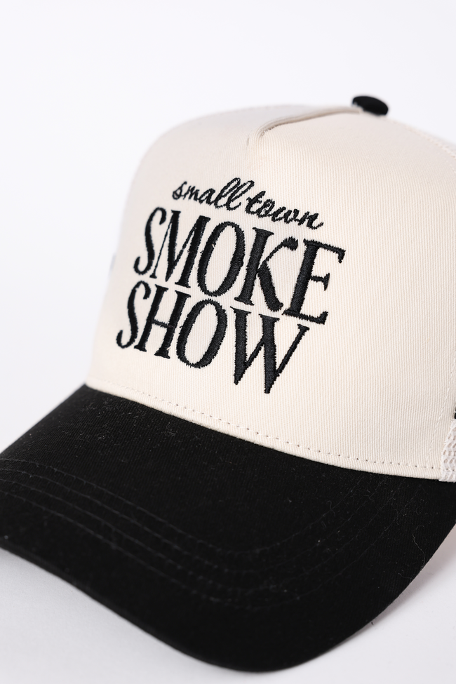 Small Town Smoke Show Black Trucker Hat