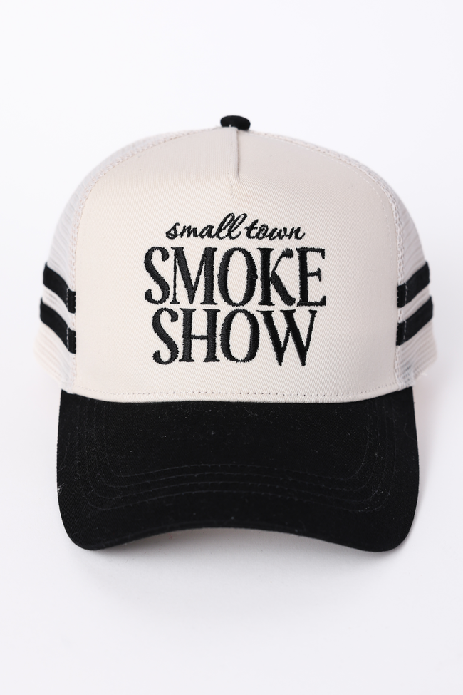 Small Town Smoke Show Black Trucker Hat