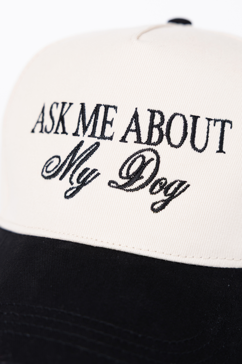 Ask Me About My Dog Black Trucker Hat