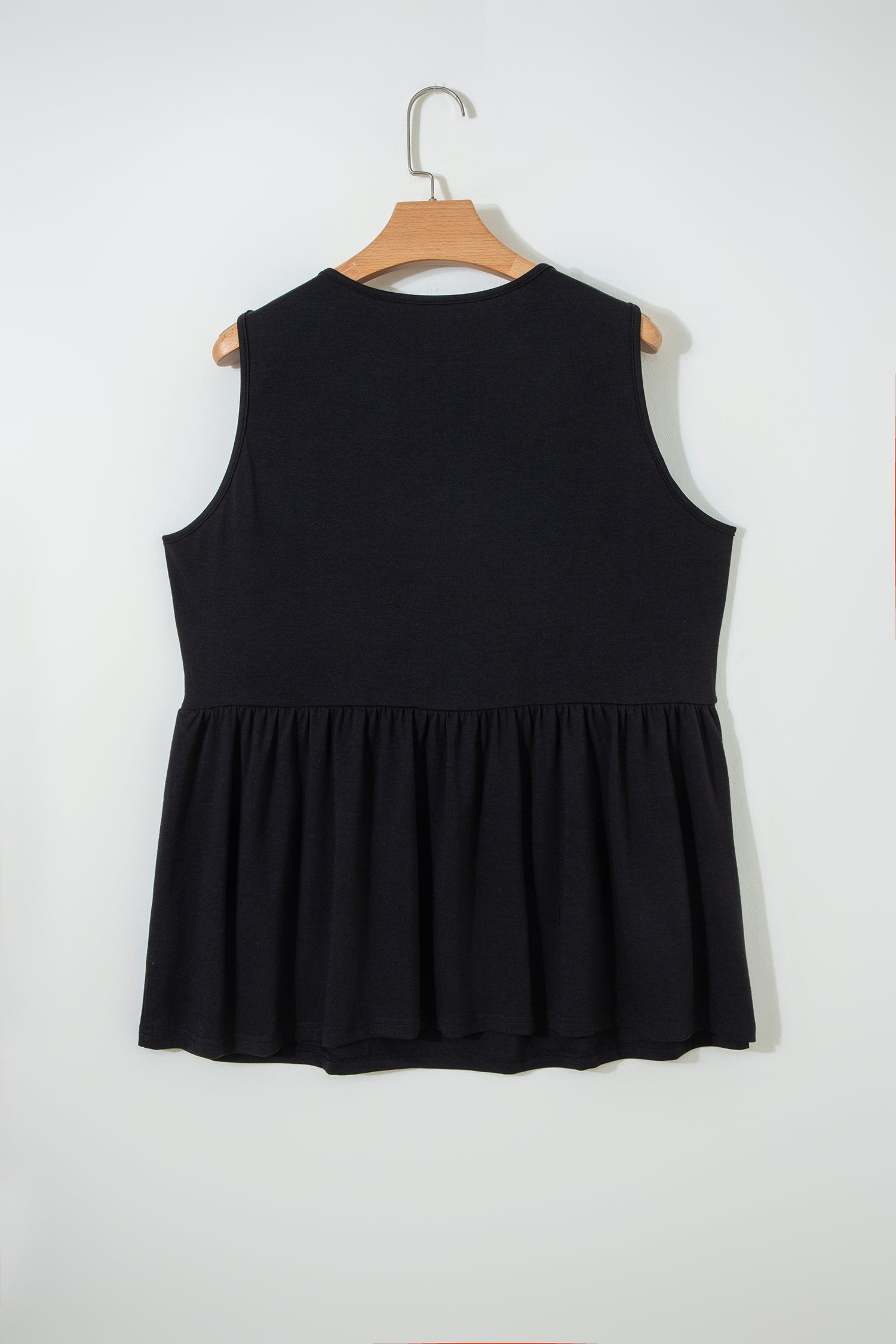Plus Size Solid Bow-Tie Peplum Tank Top