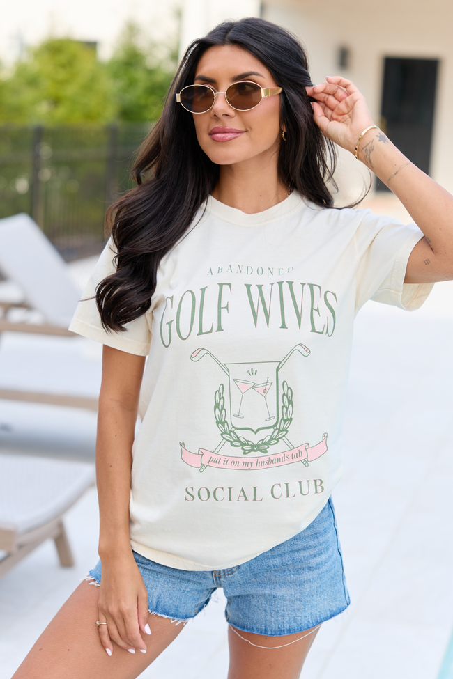 Golf Wives Social Club Ivory Graphic Tee SALE