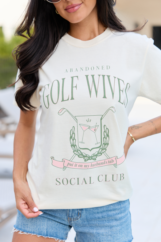 Golf Wives Social Club Ivory Graphic Tee SALE