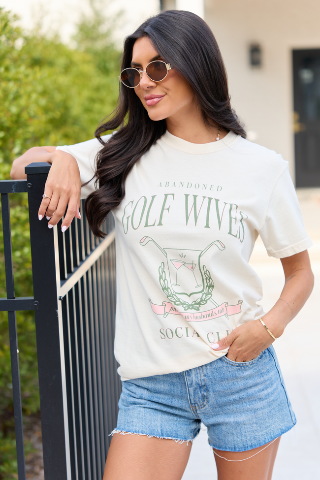 Golf Wives Social Club Ivory Graphic Tee SALE