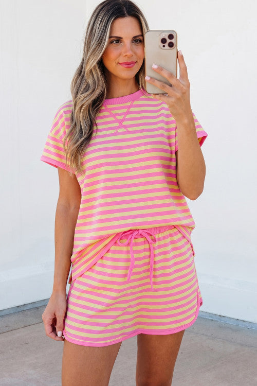 Stripe Loose Top and Skort Set *multiple colors*