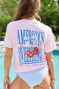 America's Sweetheart Cherry Light Pink Graphic Tee