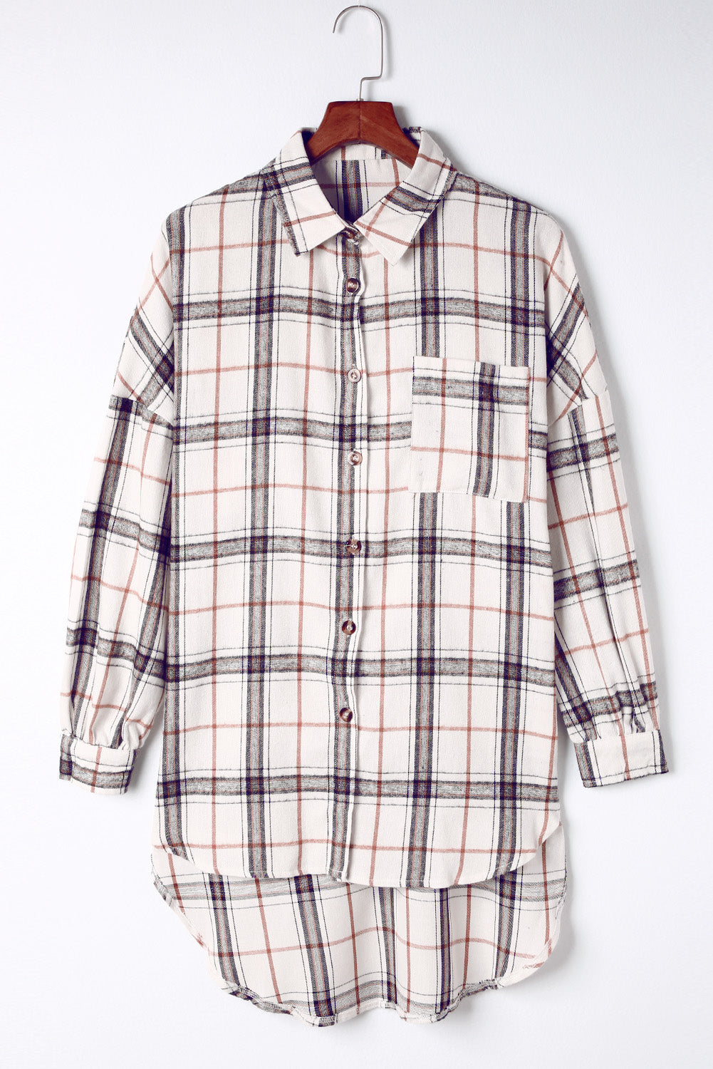 Plaid Side Slit Oversized Shacket