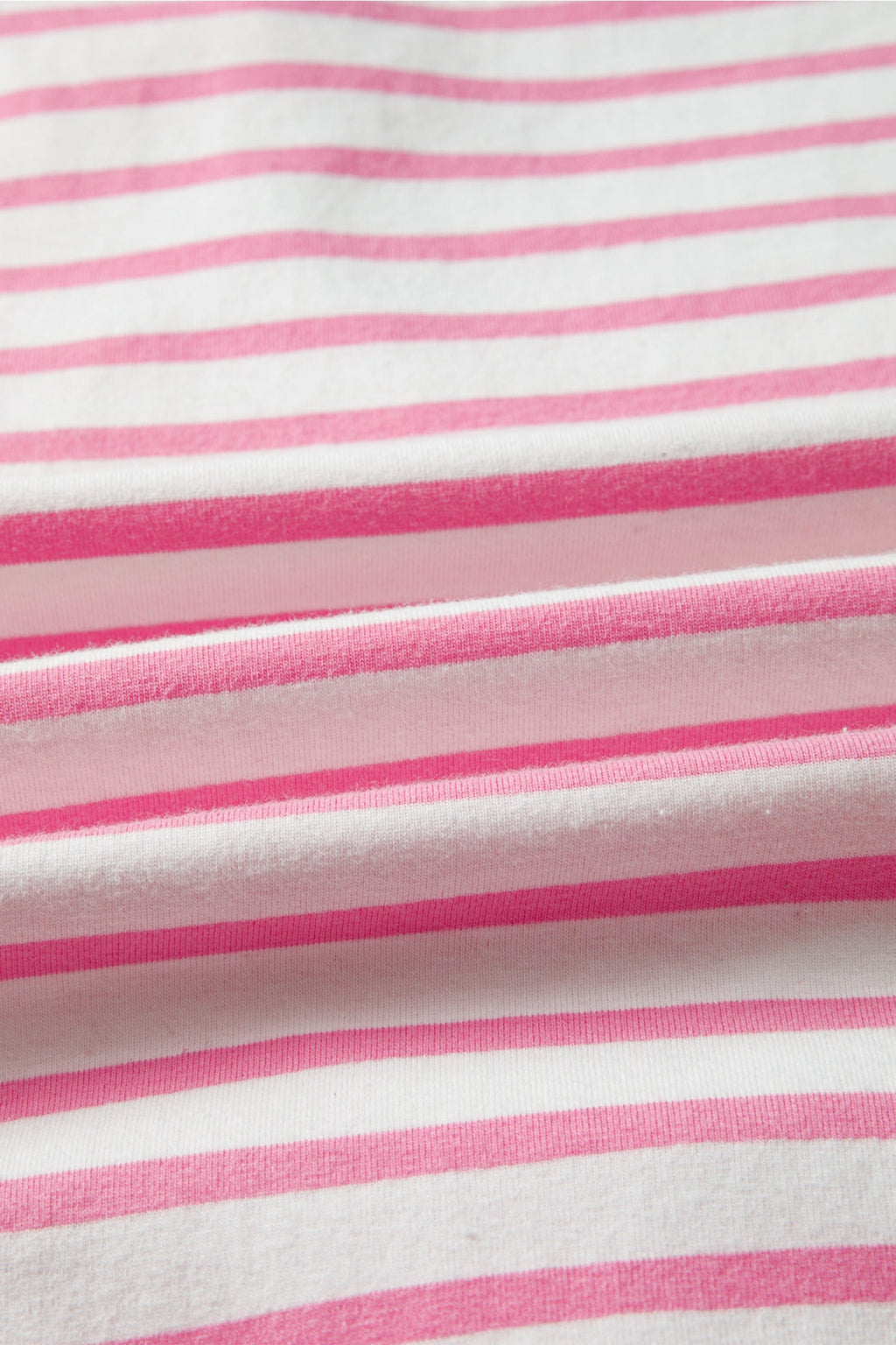 Stripe Half Placket High Low Short Sleeve Top