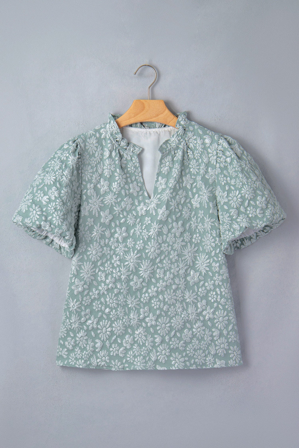 Floral Textured Puff Blouse