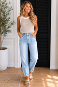 Khaki Ribbed Knit Sweater Top