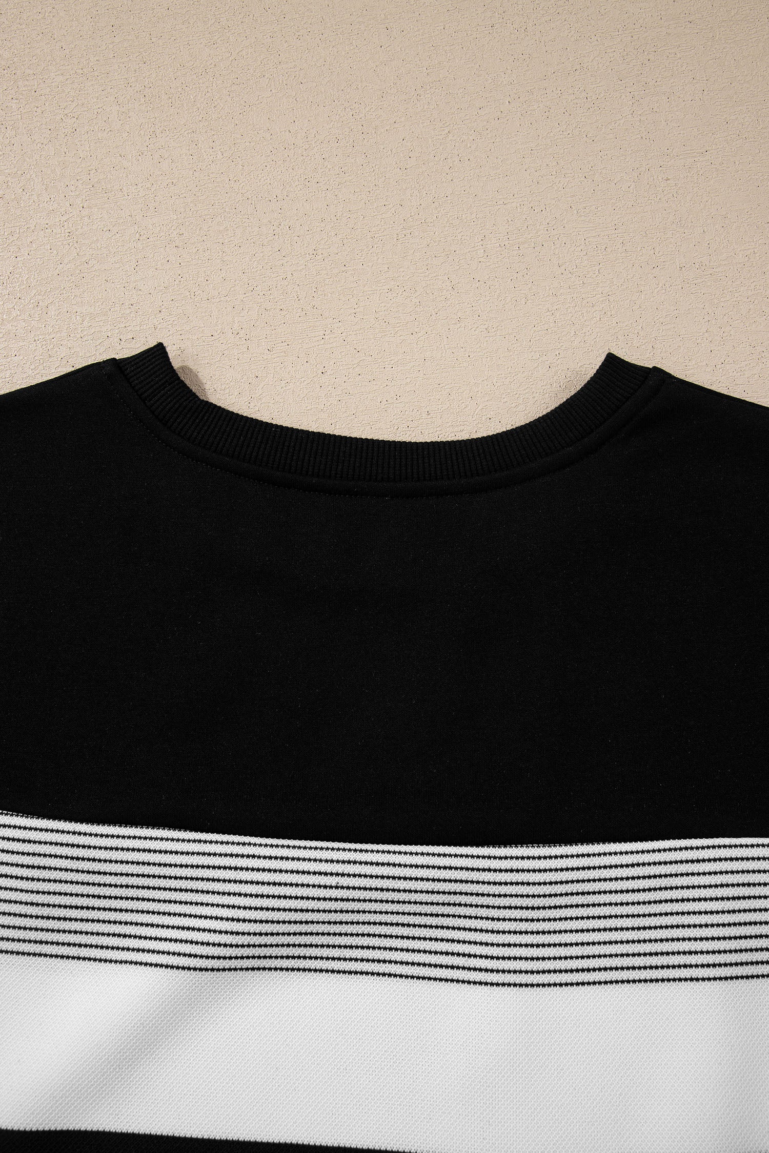 Stripe Mixed Crew Neck Cap Sleeve T-Shirt