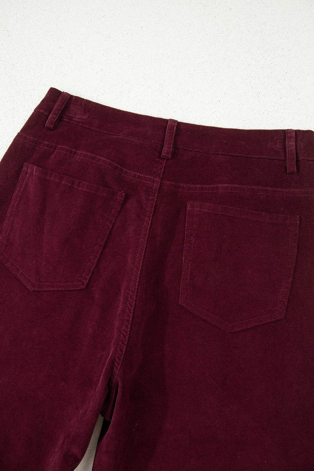 Solid Corduroy High Waist Wide Leg Pants