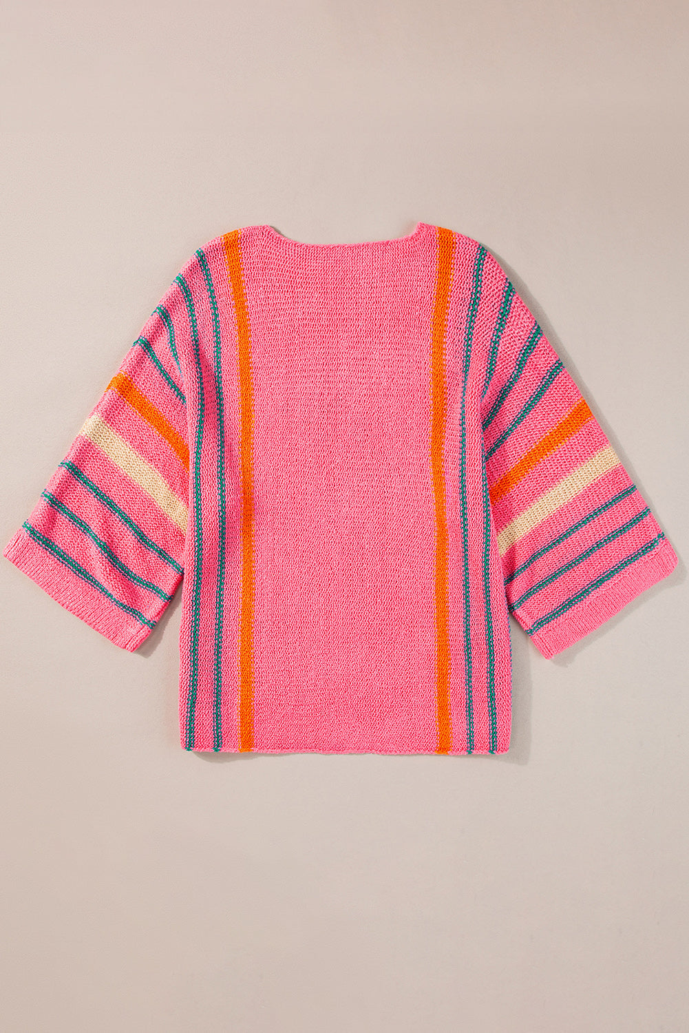 Stripe Wide Sleeve Knitted Sweater