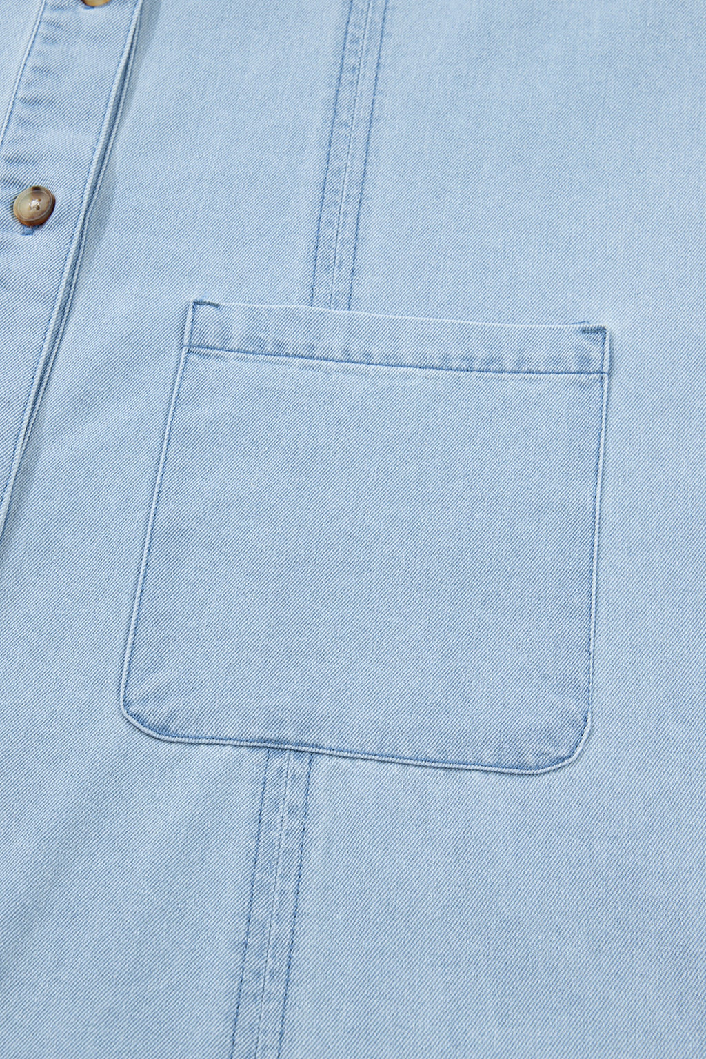 Denim Ruffle Edge Collared Dress w/ Pockets