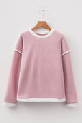 Contrast Trim Knit Drop Shoulder Top
