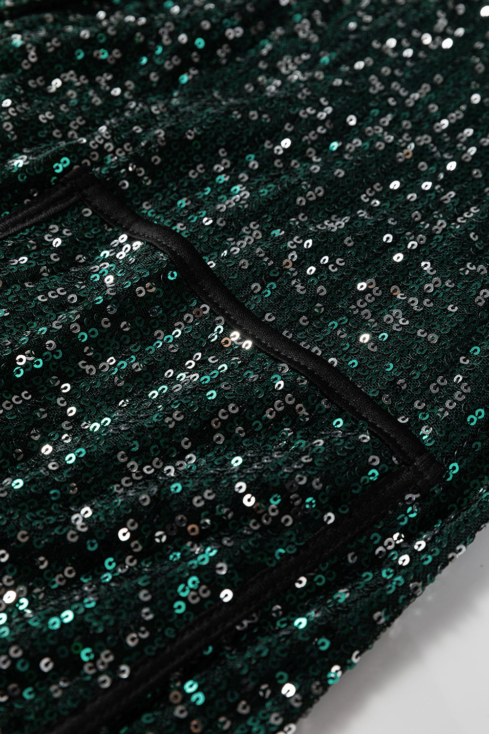 Sequin Open-Front Long Sleeve Cardigan