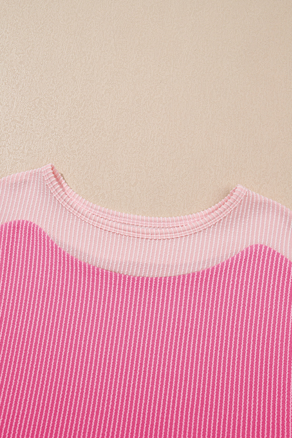 Colorblock Corded Top & High Waist Pants Set