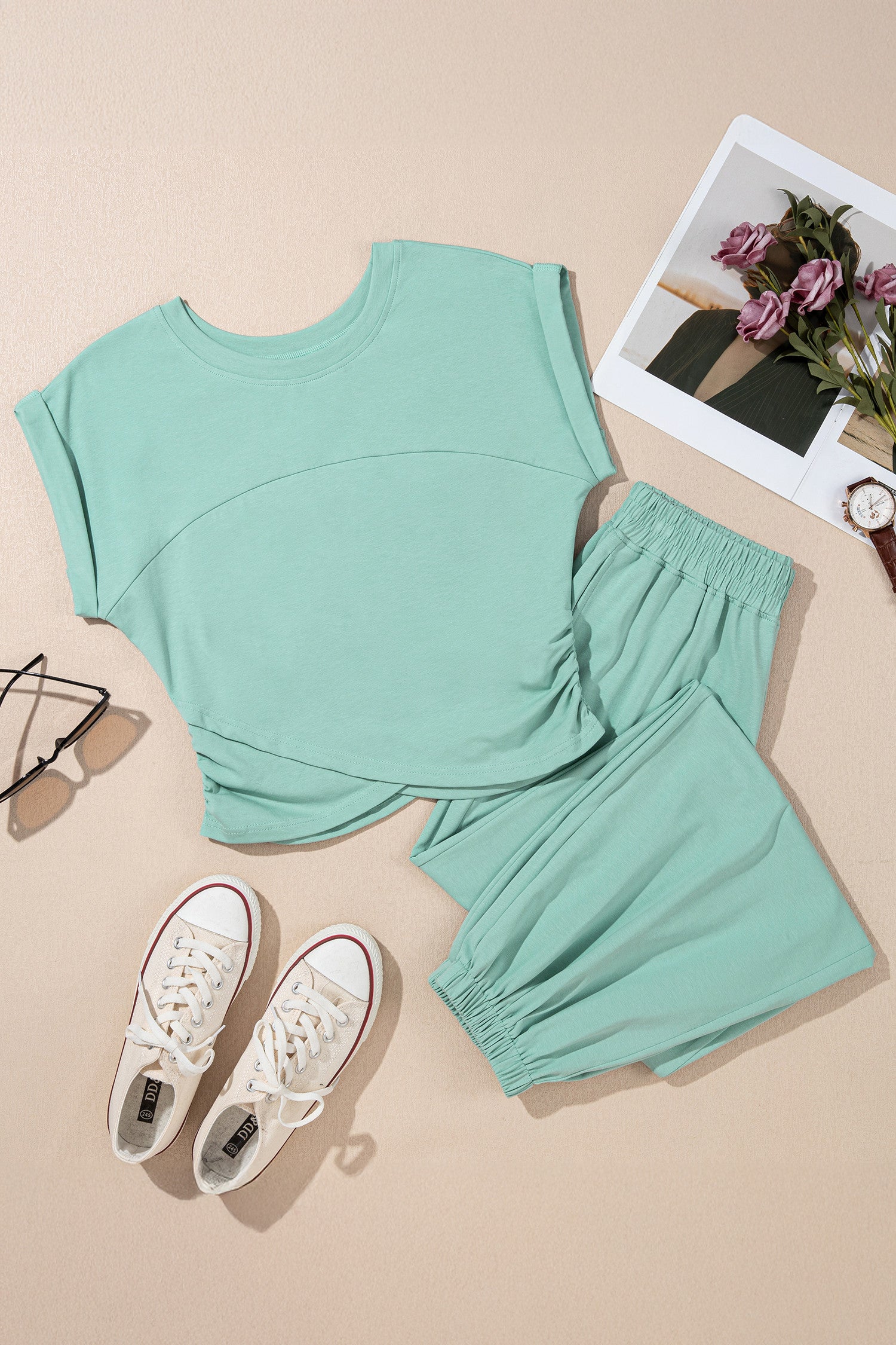 Jade Solid Cropped Set RTS