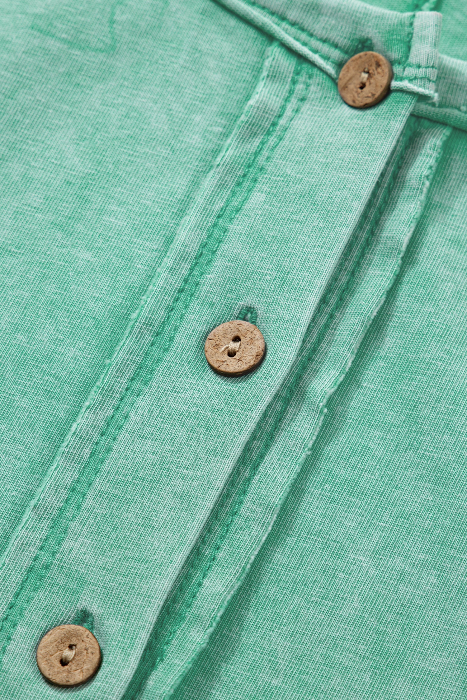 Mineral Wash Half-Button Raglan Sleeve T-Shirt