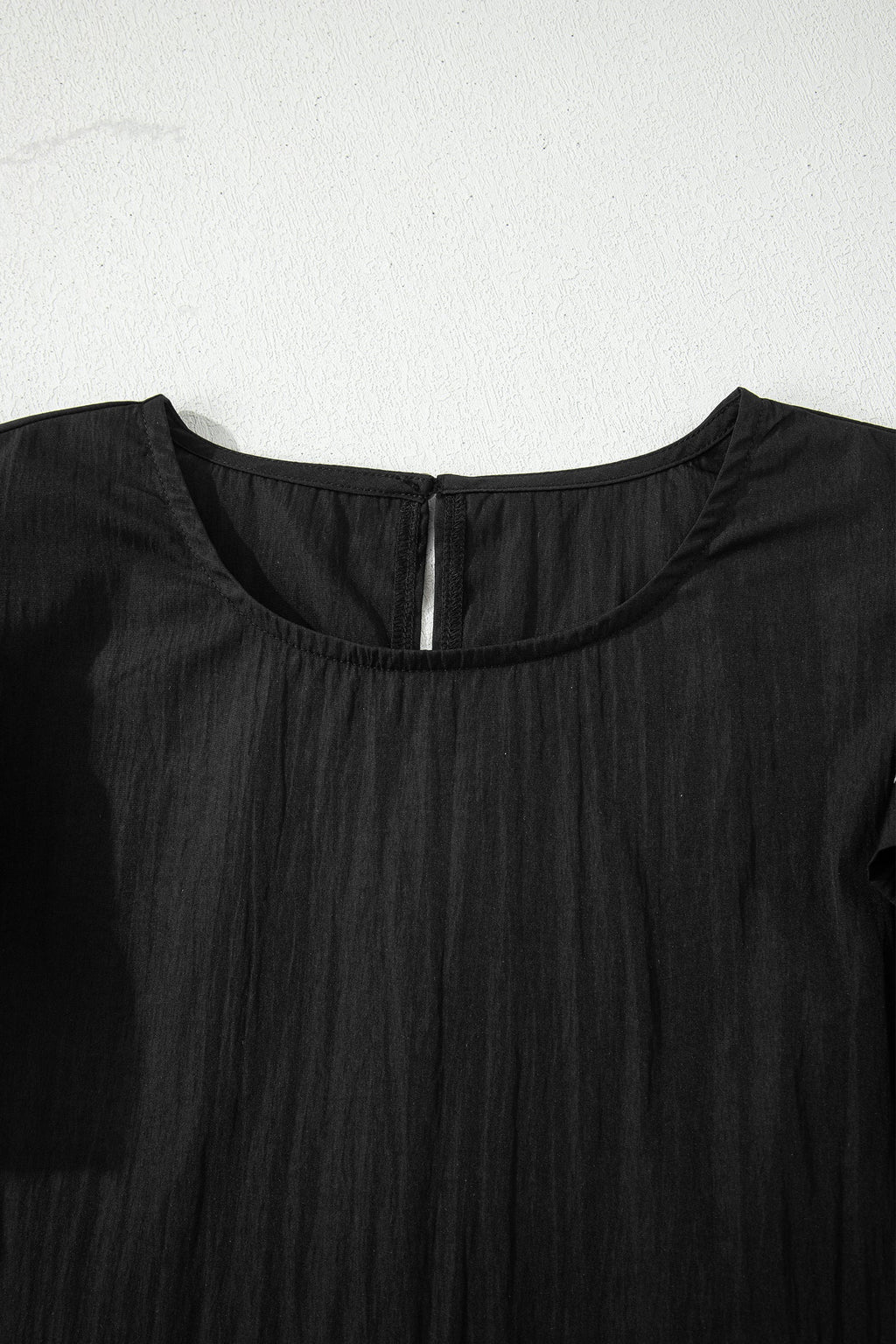 Contrast Trim Ruffle Short Sleeve Blouse