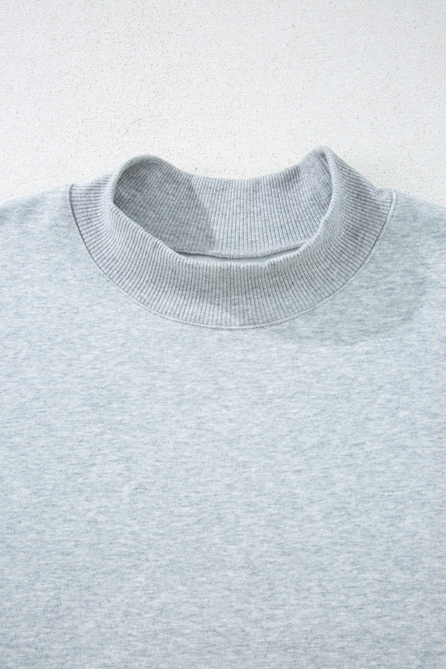 Solid Mock Neck Oversized Sweatshirt