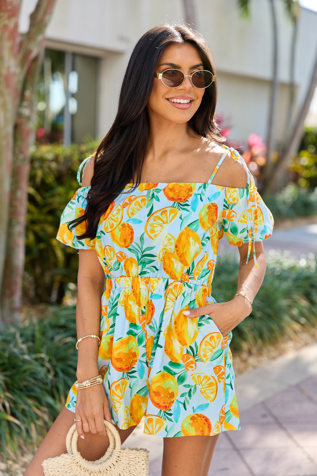 Easy Peasy Citrus Print Romper SALE