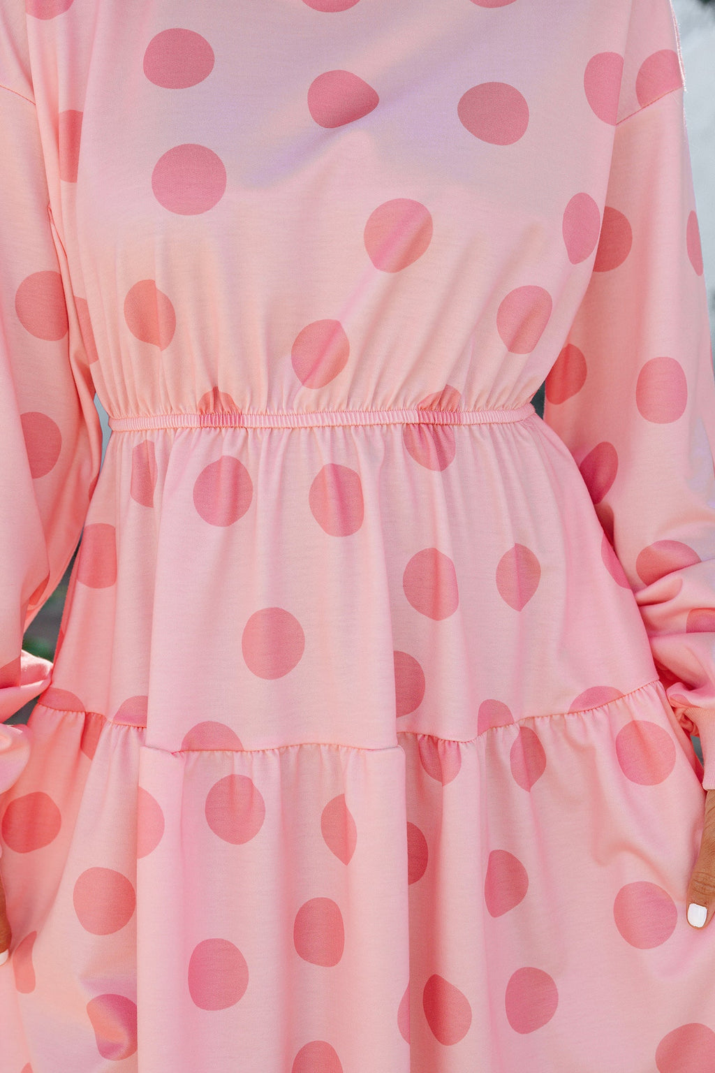 Polka Dot Long Sleeve Flared Mini Dress