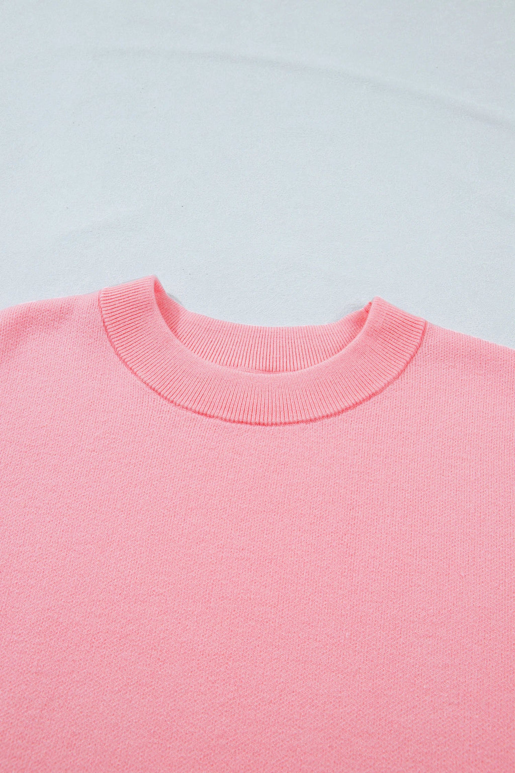 Solid Scalloped Hem 3/4 Sleeve Sweater Top