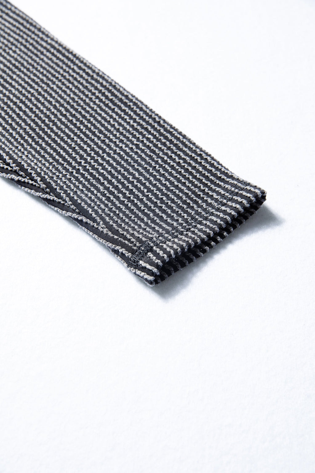 Solid Corded Knit Long Sleeve Top