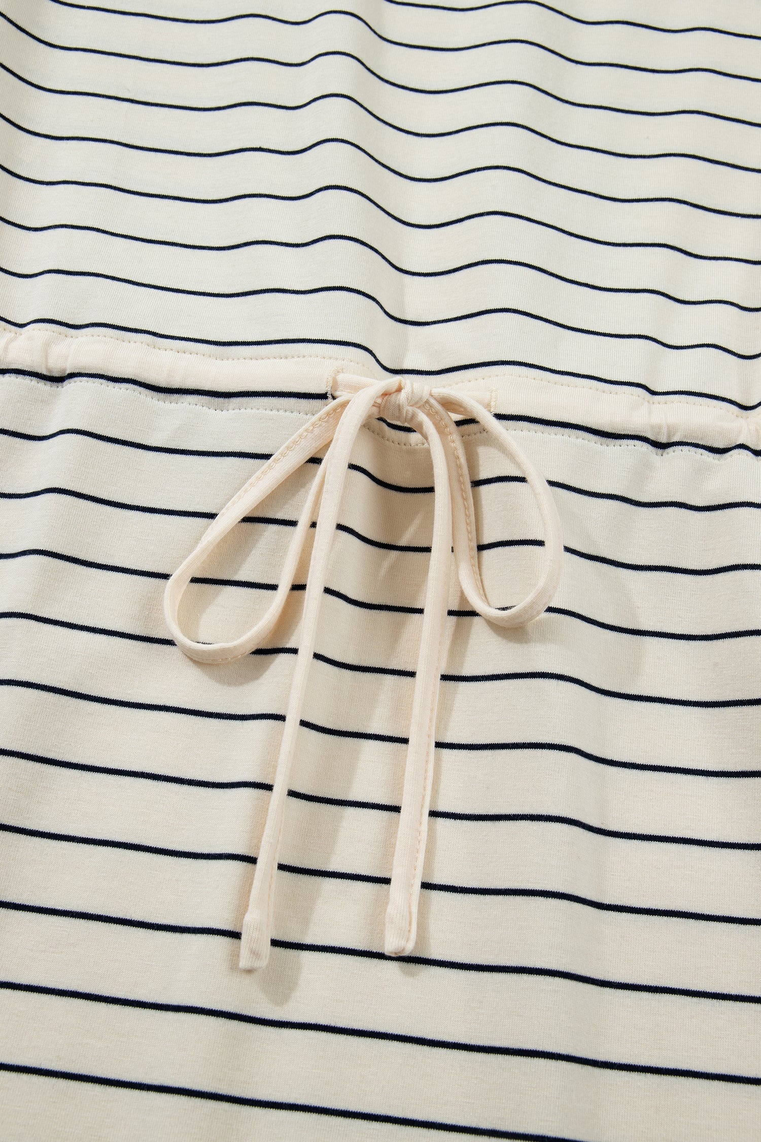 Stripe Drawstring Tunic Tank Mini Dress w/ Pockets