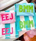 Striped Cabana Initial Towel & Tee Set! Mystery Color!!