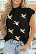 Black Sequin Mallard Top RTS
