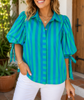Blue Stripe Button Shirt