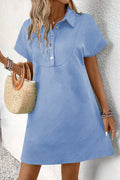 Blue Textured Mini Dress