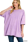 Acid-Wash Boyfriend Box Top Zenana RTS