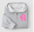 Monogram Fleece Lined Half Zip Pullover