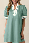 Green Scallop Dress RTS