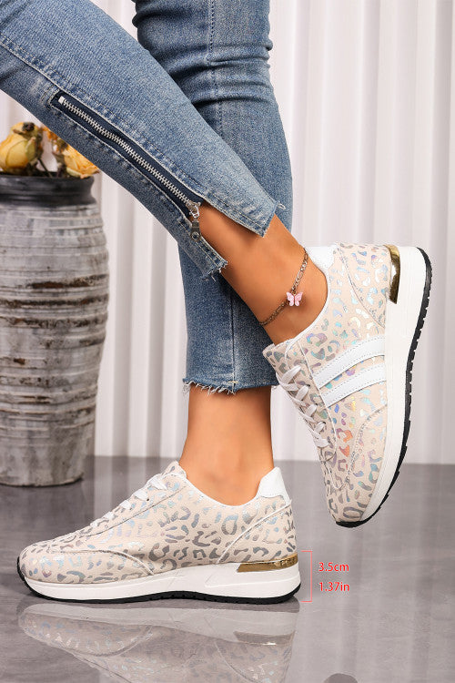 White Leopard Low Top Sneakers RTS